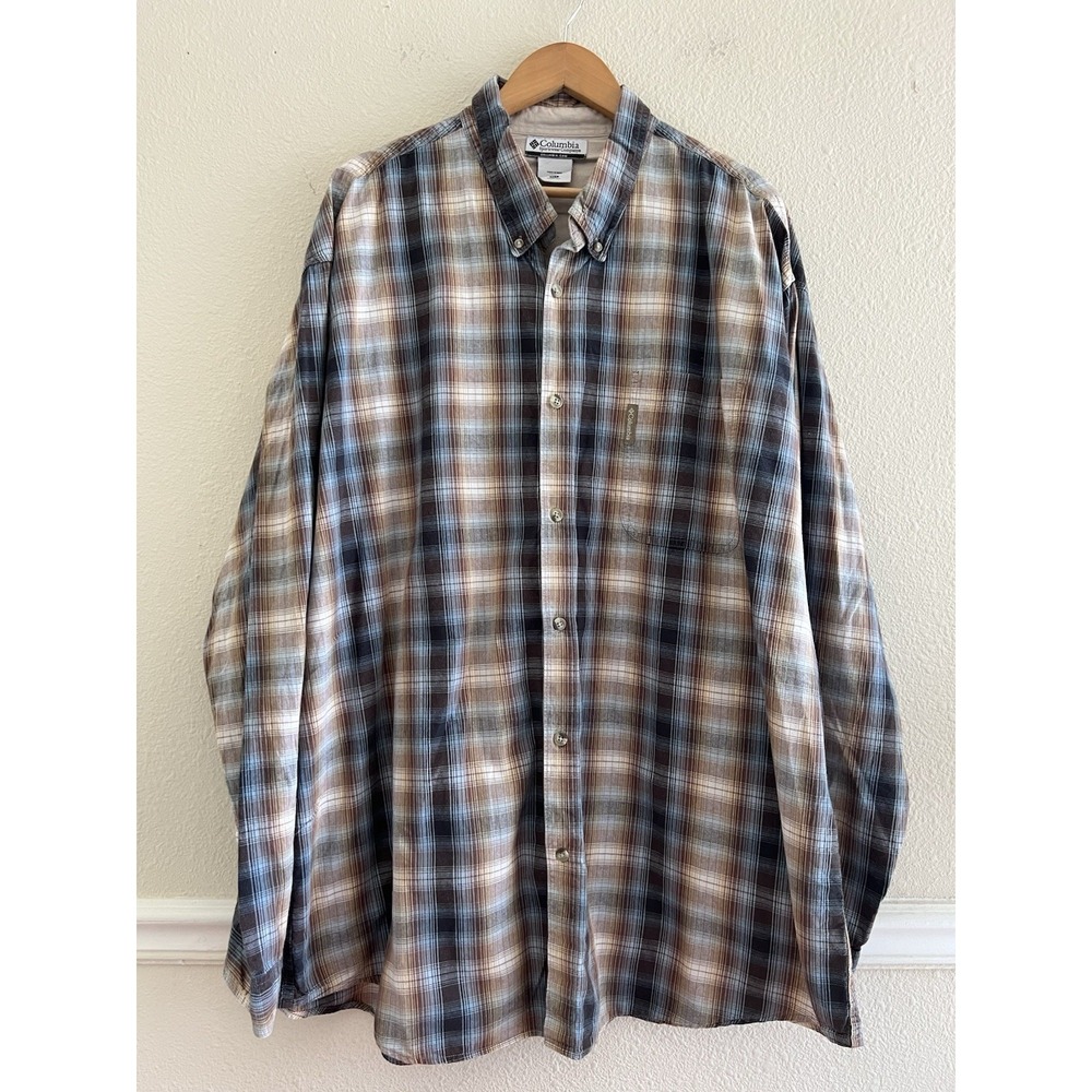 Columbia Mens 3XT Long Sleeve Plaid Button Down Shirt Outdoor Lumberjack
